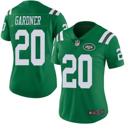 Nike New York Jets #20 Ahmad Sauce Gardner Green Women's Stitched NFL Limited Rush Jersey